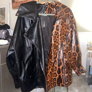 Brand new fashion nova split cheetah leather jackt